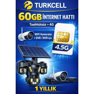 TURKCELL 60GB internet Hattı Sim Kart – Taahhütsüz – 4G – Wifi Kameralar DVR/NVR İçin 1 YILLIK