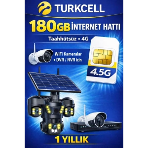TURKCELL 180GB internet Hattı Sim Kart – Taahhütsüz – 4G – Wifi Kameralar DVR/NVR İçin 1 YILLIK