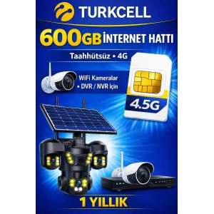 TURKCELL 600GB internet Hattı Sim Kart – Taahhütsüz – 4G – Wifi Kameralar DVR/NVR İçin 1 YILLIK