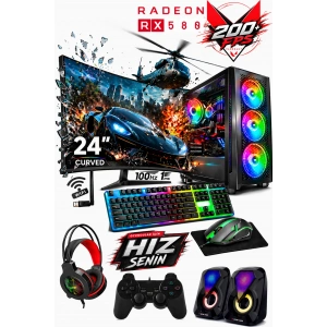 J-TECH Ryon i5 9400F | 32GB RAM | 512GB SSD | RX580 8GB | 24 Curved | Oyuncu Gaming Bilgisayar