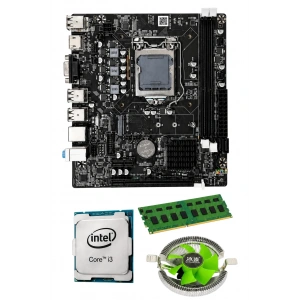 J-TECH i3 2100 | 8GB RAM | FAN | H61 | Bundle Anakart Komple Set H61.i38GB