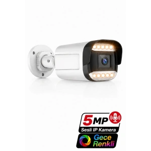J-TECH JT-9070 5MP Sesli IP Bullet Kamera | PoE | 12 LED | 3.6mm | Gece-Gündüz Renkli