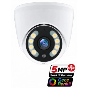 J-TECH JT-6060 5MP PoE Sesli IP Dome Gece Renkli Güvenlik Kamerası