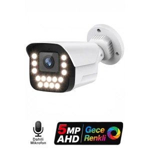J-TECH 3080 5MP 15 LED SONY LENS DAHİLİ Sesli Gece Renkli Warm Light 1080P AHD Güvenlik Kamera