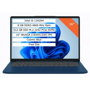 Lenovo IdeaPad Slim 3 83K2001RTR i5-13420H 8G 512G SSD 16 FHD+ 1920x1200 FreeDos Cosmic Blue