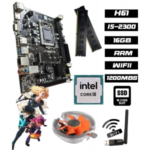 B12868 i5-2300 3.60GHz 16GB RAM H61 1200Mbps WiFi CPU Fan Bundle Anakart Komple SET