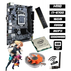 B12895 i7-6700 4.00GHz 8 Çekirdek 16GB RAM H61 1200Mbps WiFi CPU Fan Bundle Anakart Komple SET