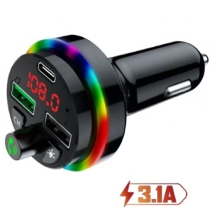 Concord C-6009 Bluetooth Görüşme Ve Müzik Dinleme Ekranlı RGB FM Transmitter PD 3.1A Çift Usb Şarj