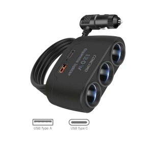 Concord C-778 120W 3 Port Çakmaklık 1 Usb ve Type-C Araç içi Çoklayıcı Hub