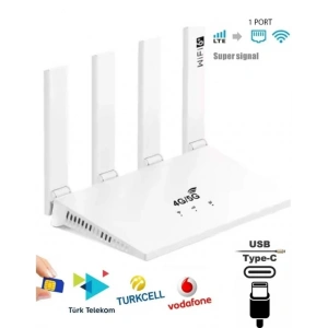 DataForce 4G 5G Sim Kartlı 4 Anten 1 PORT RJ45 Taşınabilir Router Wifi 6 Modem Cpf906