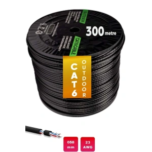 ESU Outdoor 300 Metre 4x2x23 AWG 0,58MM CAT6 FTP Dış Ortam Network İnternet Kablosu