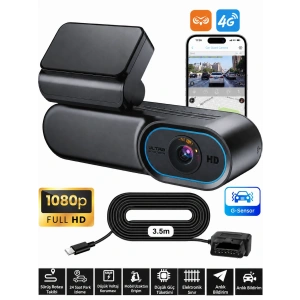 Hotkam 4G Araç İçi Kamera GPS Araç Takip Sistemi Canlı Takip Google Maps 1080P