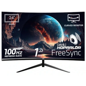 İzoly Vortex 24 inç 100Hz 1Ms FHD CURVED MONİTÖR (VGA+HDMI) (DAHİLİ HOPARLÖR)