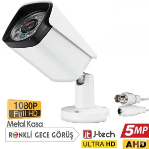 J-TECH 3030 Metal 8 Warm Light 5MP SONY LENS Gece Renkli 1080P AHD Güvenlik Kamera