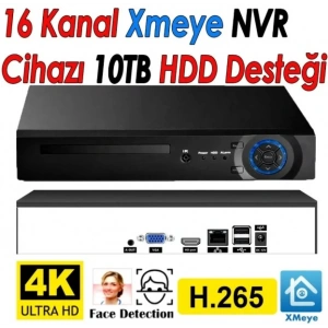 J-TECH 4K 16 Kanal Network Video 8MP 10TB XMeye NVR IP Kamera Güvenlik Kayıt Cihazı J-O16NVR