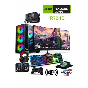 J-TECH Dream i5-3470 3.60GHz 16GB RAM 256GB SSD GDDR5 R7240 4GB 24 Curved Oyuncu Bilgisayarı