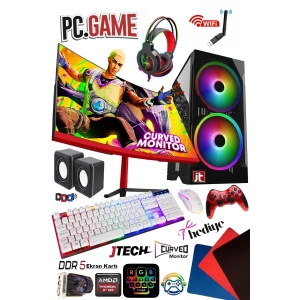 J-TECH Dream i5-3470 3.60GHz 16GB RAM 256GB SSD GDDR5 R7240 4GB 24 Curved Oyuncu Bilgisayarı
