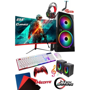 J-TECH G12704 i5-3470 16GB 256GB SSD R7240 4GB 24 CurveD Oyuncu Masaüstü Bilgisayar
