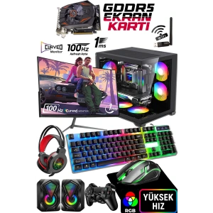 J-TECH G413 i5-3470 3.60GHz 16GB RAM 256GB SSD GDDR5 R7240 4GB 24 Curved Akvaryum Oyuncu Bilgisayarı