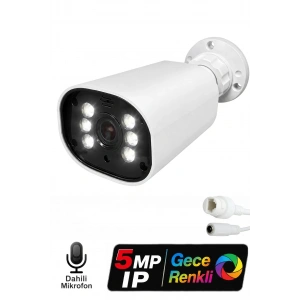 J-TECH JT-6066 5MP Sesli IP Bullet Kamera | PoE | 6 LED | 3.6mm | Gece-Gündüz Renkli