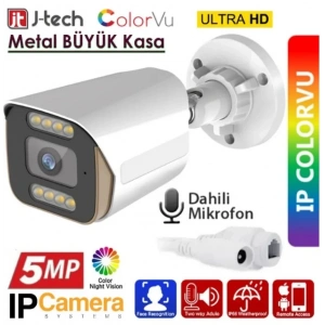 J-TECH JT-9060 5MP SESLİ IP Bullet PoE 3.6MM Network Kamera Gece-Gündüz Renkli Görüntü