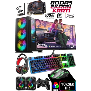 J-TECH Void i5-10400F 16GB RAM 256GB GDDR5 SSD 4GB R7240 24 Curved Oyuncu Bilgisayarı