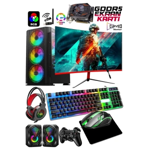 J-TECH Void i5-10400F 16GB RAM 256GB SSD 4GB R7240 24 Curved Oyuncu Bilgisayarı