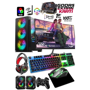 J-TECH Void i5-10400F 16GB RAM 256GB GDDR5 SSD 4GB R7240 24 Curved Oyuncu Bilgisayarı