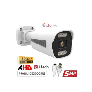 J-TECH 3060 5MP 6 LED SONY LENS Gece Renkli Warm Light 1080P AHD Güvenlik Kamera