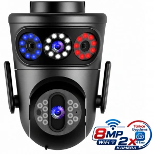 MPIA Mario 8MP 2 Kamera PTZ WiFi IP 4X Zoom Hareket Takipli Renkli Gece Görüşlü