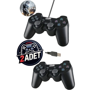 PL-2596 X2 İkili Usb Kablolu Joystick Gamepad Oyun Kolu Pc Tv Bilgisayar Laptop Uyumlu