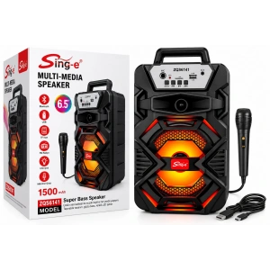 Platoon PL-4811 Bluetooth Speaker 6.5 İnç RGB Işıklı USB SD Mikrofonlu Hoparlör