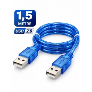 Platoon PL-5208 1,5 Metre USB A Erkek – USB A Erkek Kablo | USB 2.0 Çift Taraflı Bağlantı Kablosu