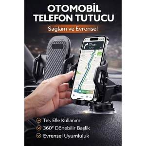 Platoon PL-8621 Ayarlanabilir Vantuzlu Araç Telefon Tutucu 360° Dönebilir Universal Oto Telefon Tutacağı