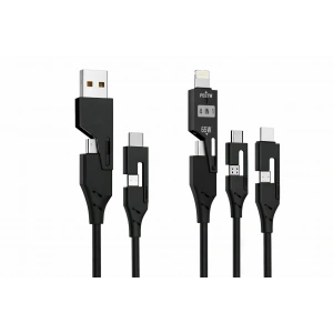 Platoon PL-8633 4 in 1 Hızlı Şarj Kablosu 65W PD USB-A Lightning Type-C Micro USB Çoklu Şarj Data Kablosu
