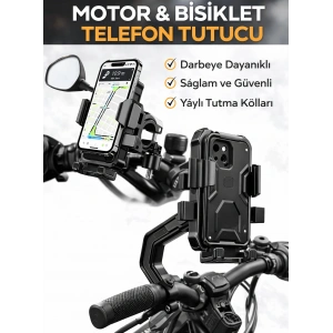 Platoon PL-8638 Ayarlanabilir Motor ve Bisiklet Telefon Tutucu Gidon Uyumlu Sağlam ve Güvenli