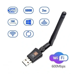 Platoon PL-9334 600Mbps Antenli 5Dbi Usb WiFi Kablosuz Alıcı Adaptör WLAN