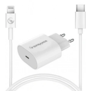 Sprange P-L18 25W Lightning USB-C PD Hızlı Şarj Başlık ve Data Kablosu