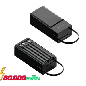 Sprange SR-P800 80.000mAh 3xUSB Girişi 33W-PD 3in1 USB Kablo Power Type-C Şarj Girişi Kılıf Hediye