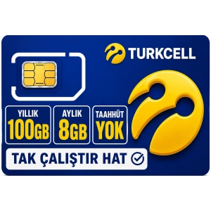 TURKCELL 100GB internet Hattı Sim Kart – Taahhütsüz – 4G – Wifi Kameralar DVR/NVR İçin 1 YILLIK
