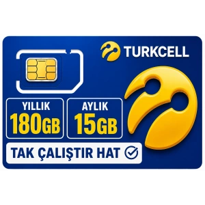TURKCELL 180GB internet Hattı Sim Kart – Taahhütsüz – 4G – Wifi Kameralar DVR/NVR İçin 1 YILLIK