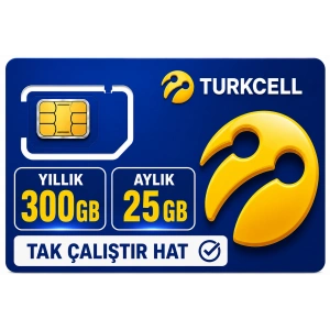 TURKCELL 300GB internet Hattı Sim Kart – Taahhütsüz – 4G – Wifi Kameralar DVR/NVR İçin 1 YILLIK