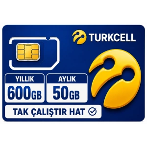 TURKCELL 600GB internet Hattı Sim Kart – Taahhütsüz – 4G – Wifi Kameralar DVR/NVR İçin 1 YILLIK