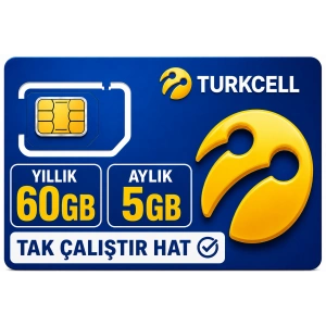 TURKCELL 60GB internet Hattı Sim Kart – Taahhütsüz – 4G – Wifi Kameralar DVR/NVR İçin 1 YILLIK