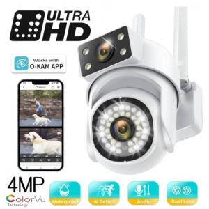 WSP-345 O-KAM PRO APP 4MP Çift Kamera PTZ Kablosuz Wifi IP Sesli Kamera