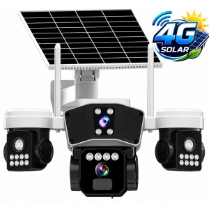 X5Tech 95GS 3 Kameralı 4G Solar Sim Kartlı PTZ IP Sesli Akıllı Güvenlik Kamera ( 3+3+3 MP )