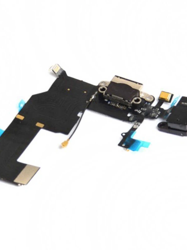Apple Uyumlu iPhone 5c Kulaklık Soketli Şarj Soketli Film Flex Siyah