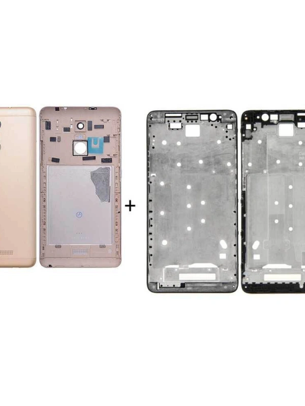 Xiaomi Uyumlu Redmi Note 3 Kasa Kapak Gold Çıtalı