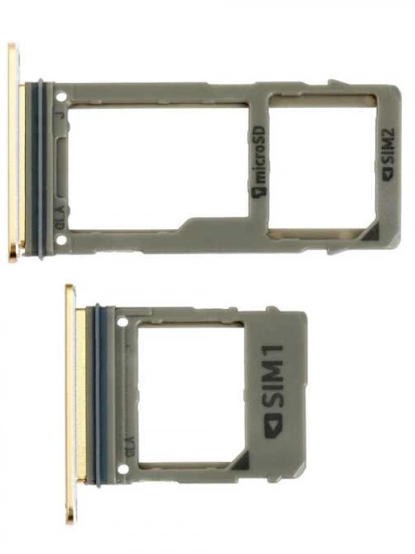Samsung Uyumlu Galaxy A8 2018 A530 Sim Kart Tepsisi Gold Çift