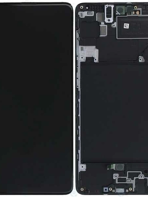 Samsung Uyumlu Galaxy A71 A715 Lcd Ekran Siyah Servis Çıtalı Gh82-22152a